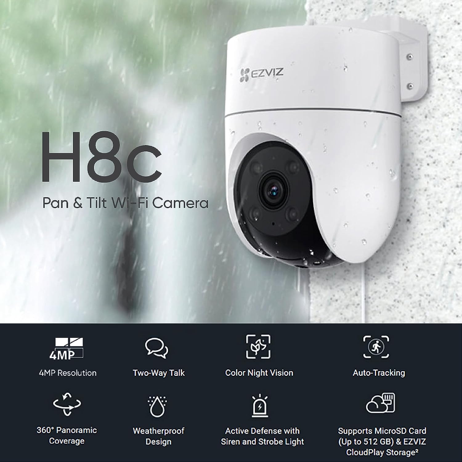 EZVIZ H8C 2K Outdoor WiFi Security Camera – 2K HD Pan & Tilt CCTV Camera - Image 2